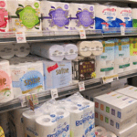 A variety if tissue products on sale at a local supermarket