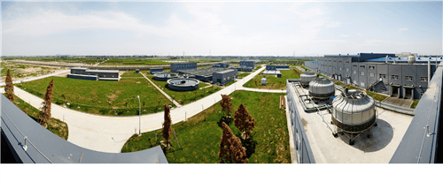 View over the company’s waste water treatment facility where the environment is high on the agenda