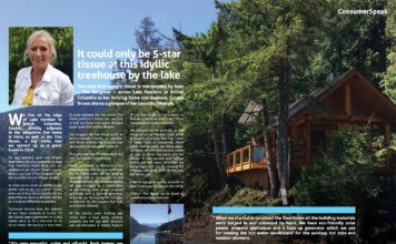 It could only be 5-star tissue at this idyllic treehouse by the lake