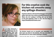 For this creative cook the kitchen roll smooths away any spillage disasters