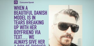 When a beautiful Danish model is in tears breaking up with her Boyfriend via text… We always give her a box of tissues