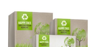 BAROMETER ISSUE: SPECIAL FEATURE, Poppies Europe Innovation: Poppies Europe has developed a new brand – ‘Happy Tree’ – which is made from 100% recycled unbleached tissue