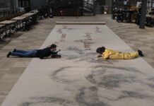 Koehler’s Eco Black recycled paper – 250 metres of it – to help display Enrico’s grand one kilometre ambition