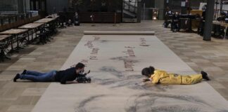 Koehler’s Eco Black recycled paper – 250 metres of it – to help display Enrico’s grand one kilometre ambition