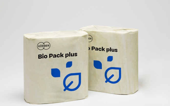 Körber’s Kit Bio Pack plus replaces all polyethylene packaging materials with kraft paper