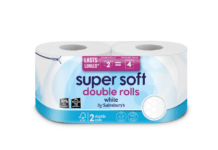 Sainsbury’s cuts own-brand toilet paper prices Price drop: by Sainsbury’s Super Soft White Toilet Tissue Double Rolls 2 equals 4