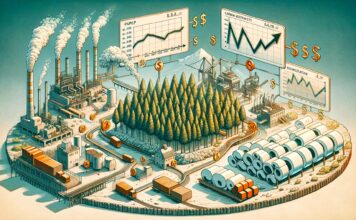 SPECIAL FEATURE: ANNUAL REVIEW 2023 Image: Supply chain Pulp and Paper. PURPLEPRINT Creative