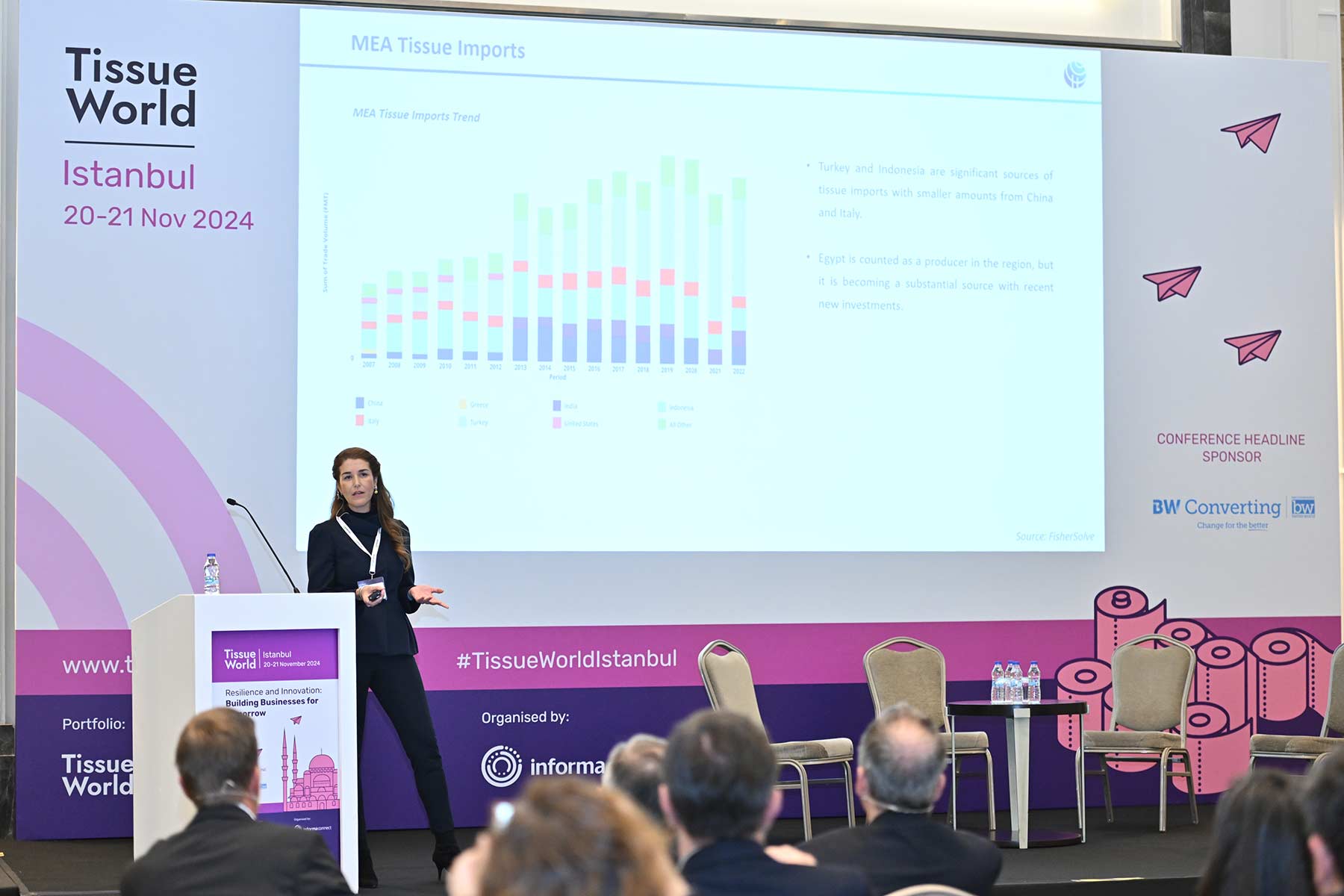 MEA’s expanding population and urbanisation present great market potential: Hayat Kimya’s Tugba Erdogan address the hall