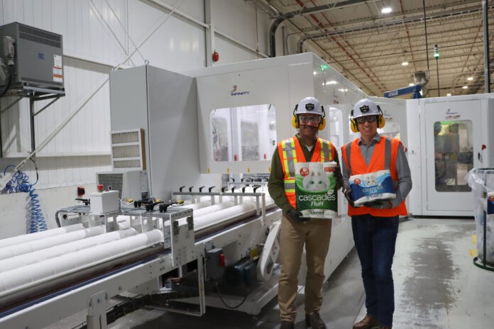 Cascades Inc--Cascades invests more than -3-5 million in its Kin Cascades invests $3.5m in Kingsey Falls. (L-r): Cascades’ Hugues Simon, President and Chief Executive, and Jérôme Porlier, Executive Vice-President, Tissue.