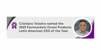 Cristiano Teixeira, CEO of Klabin, named Fastmarkets Forest Products Latin American CEO of the Year