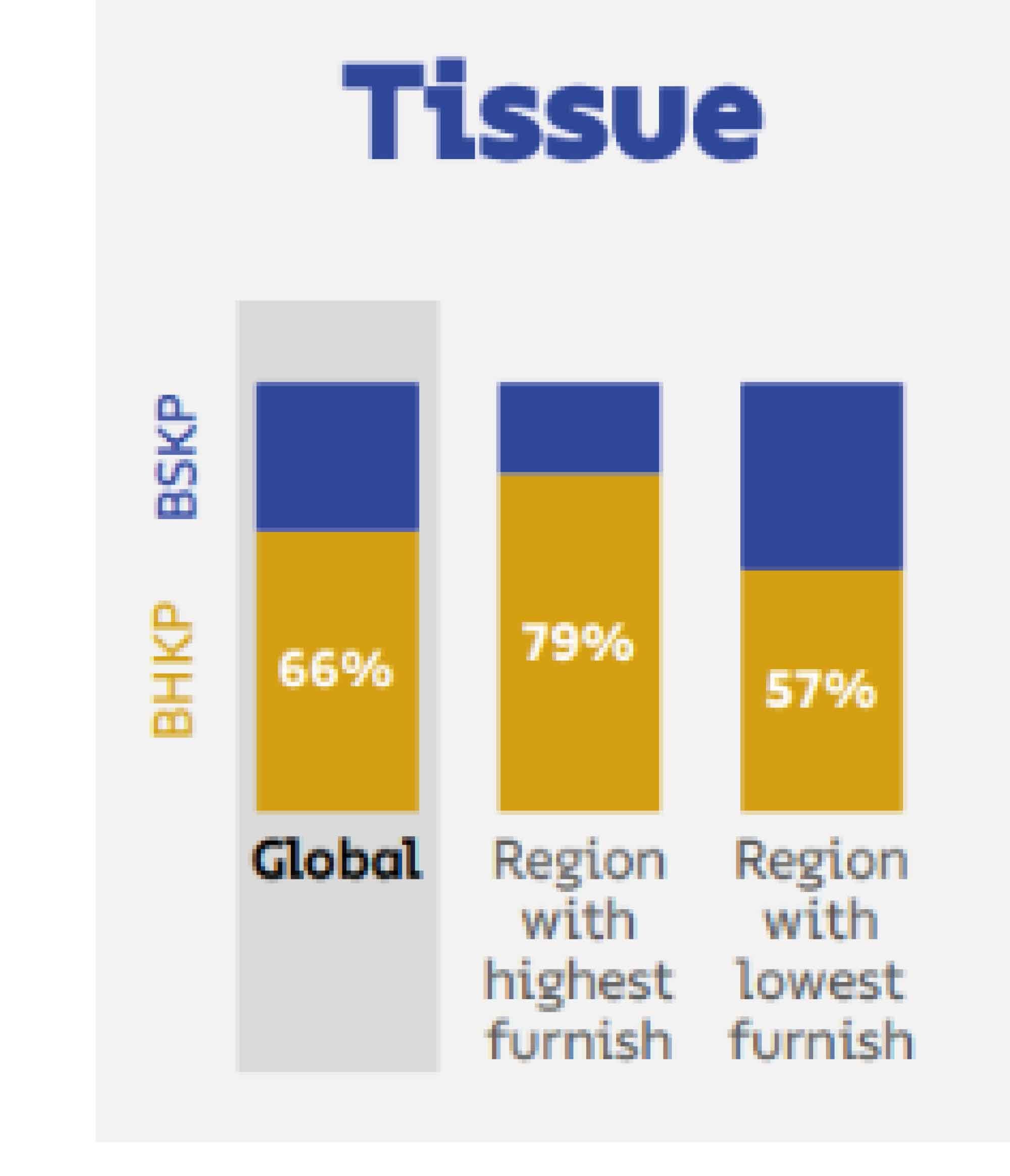Figure 2: Fibre furnishes in global tissue market and regional differences2.